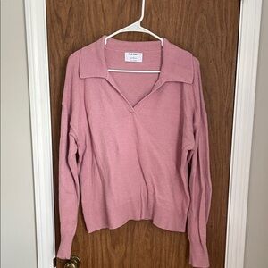 Old Navy Women's V-Neck Sweater in Soft Pink